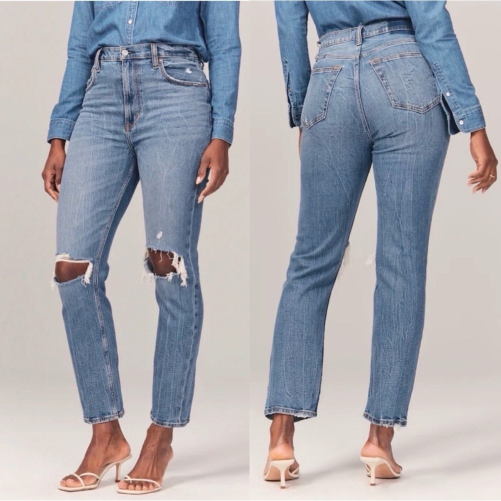 Abercrombie and Fitch ankle straight curve love ultra high rise size 28